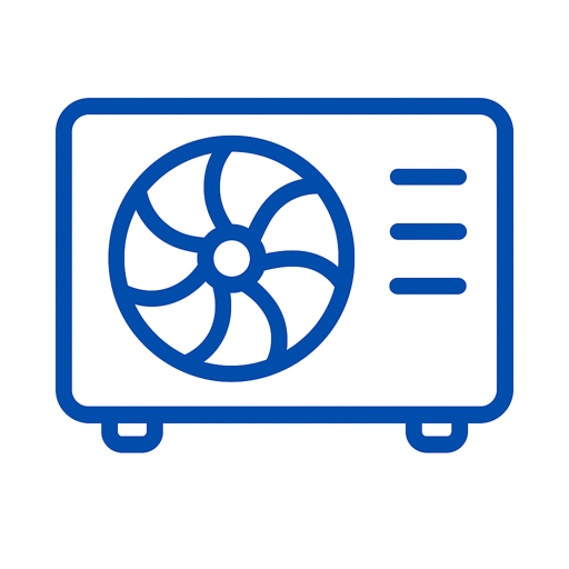 Ikona dizalice topline – vanjska jedinica s ventilatorom