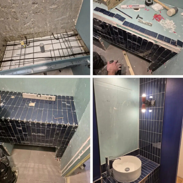 Adaptacija kupaonice Zagreb, pločice, knauf postolje za umivaonik